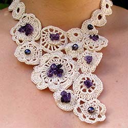 amethyst crochet necklace