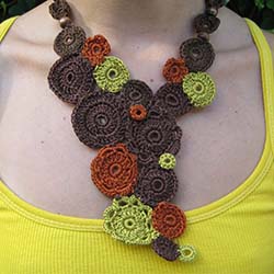 fall colors crochet necklace