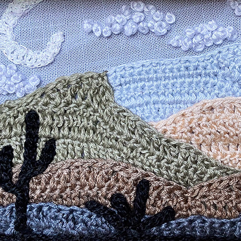 crochet desert landscape wall art
